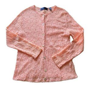 Pink Lace Crochet Cardigan